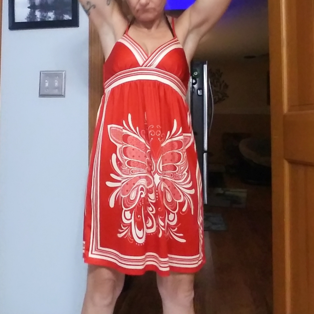 Red/white sun dress - Picture 6 of 10